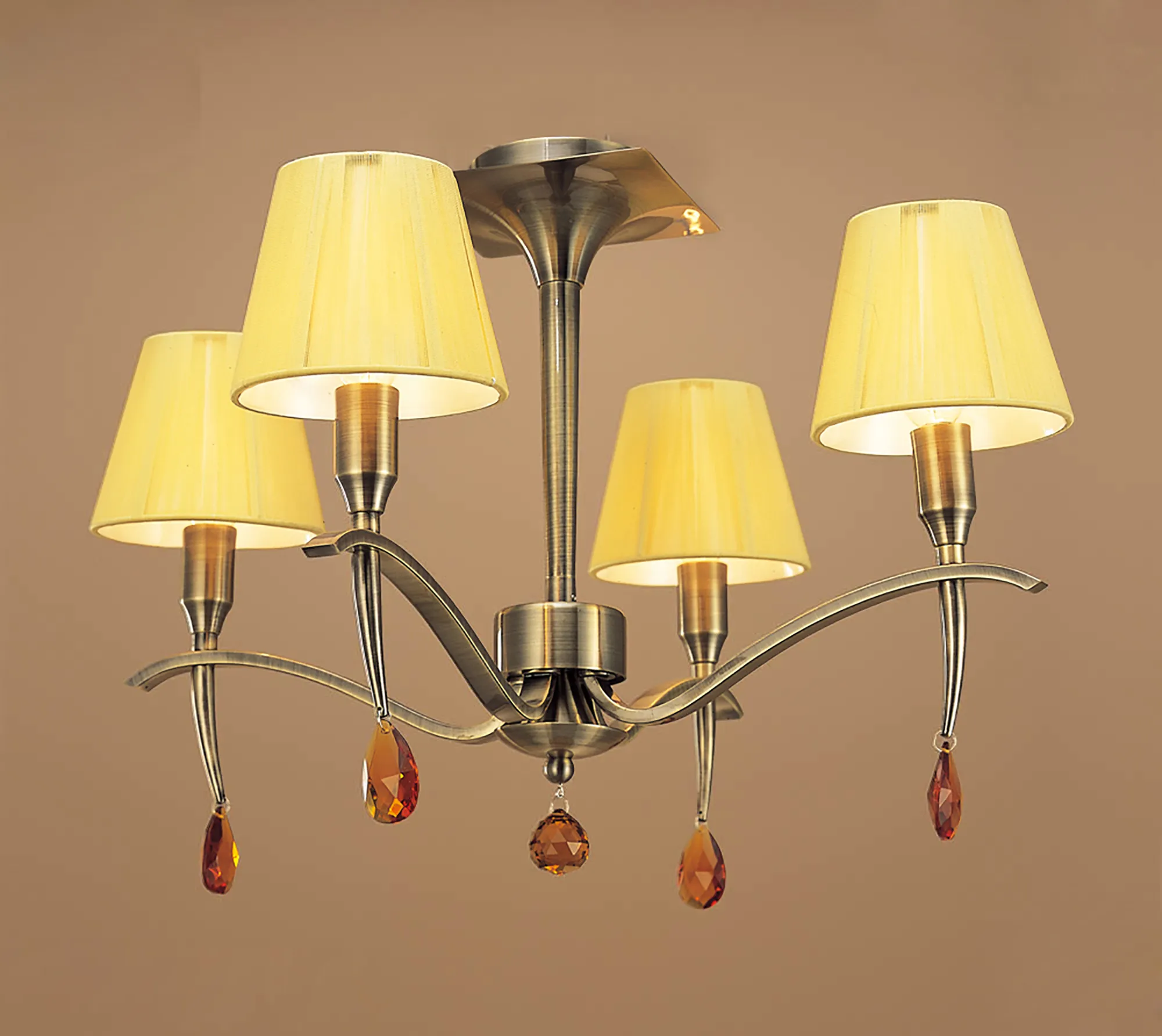 M0345AB  Siena AB Crystal Semi Flush 4 Light